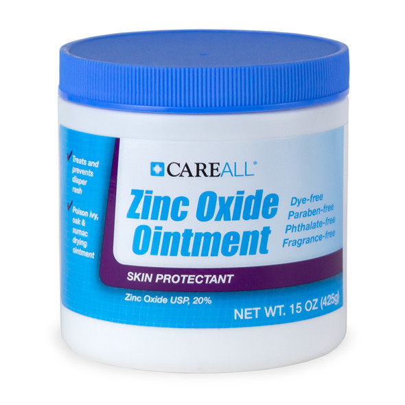 New World Imports CareAll 15 oz. Zinc Oxide Ointment Jar, 12 jars/case, Bulk Case Pack for Facility Programs