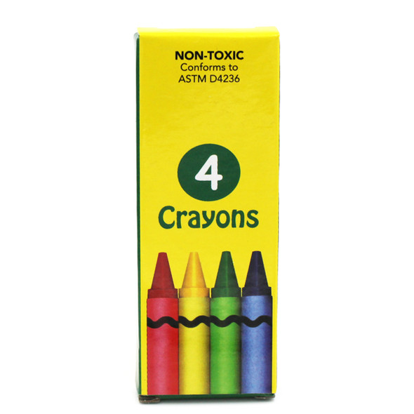New World Imports 4-Pack of Crayons, Bulk Case Pack for Facility Programs, Patient Care and Hygiene Kits