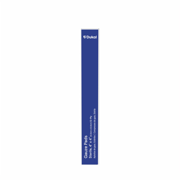 Dukal Sterile Gauze Pads, 12-Ply, 4" x 4", 1/Pack, 10/Box, 60 BX/CS, 10 pk/bx, 600 per Case