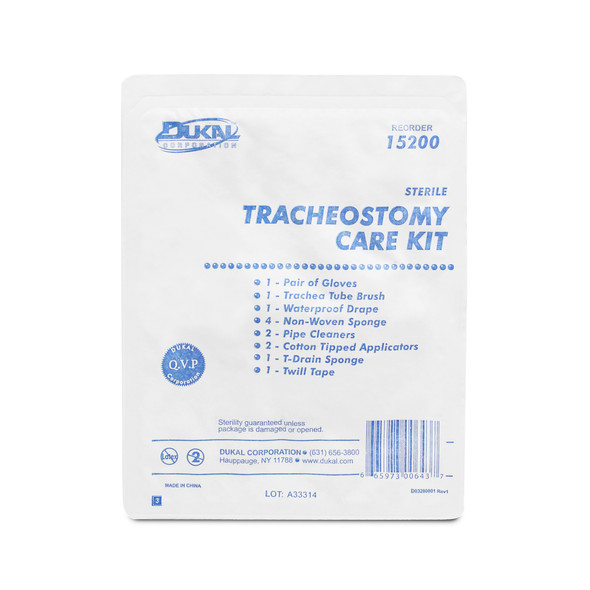 Dukal Sterile Tracheostomy Care Kit, 20/Case, 20 per Case, for Surgical Kits, HCPCS A4629, Dukal Item 15200