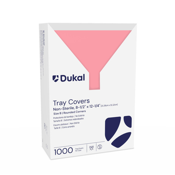 Dukal Tray Covers, 8-1/2" x 12-1/4", Mauve, Non-Sterile, 1000/Case, Size B, 8-½" x 12-¼", 1000 per Case