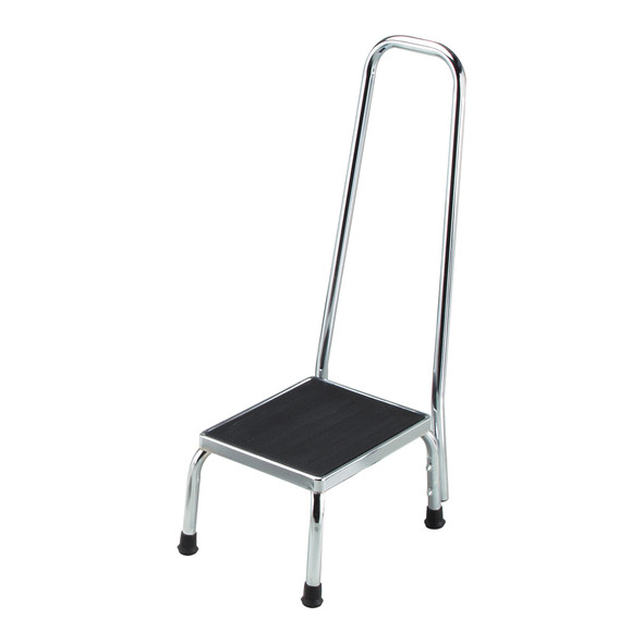 Dukal Foot Stool with Handrail, Chrome, Non-Sterile, 2/Case, 2 per Case, for Lab & Medical Stools