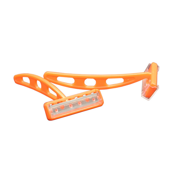 Dukal Security Razor, Orange, Non-Sterile, 100/Bag, 20 BG/CS, Single Edge, Single Blade, Short Orange Handle