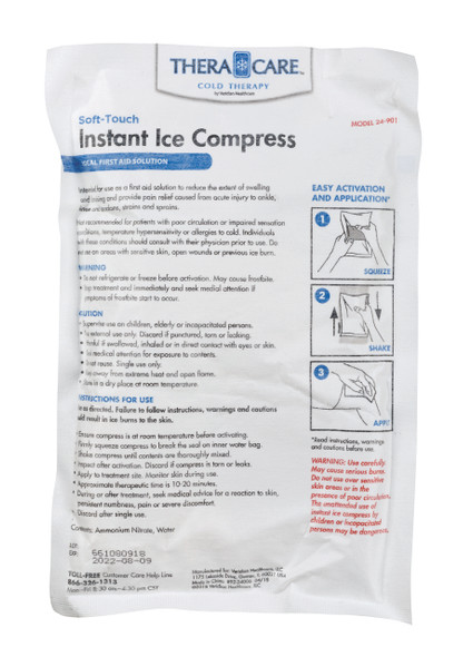 Veridian TheraCare Soft Touch Instant Ice Compress – Helps relieve pain and swelling, Squeeze to activate