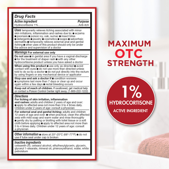 Veridian TheraCare Maximum Strength Hydrocortisone Cream – Provides fast, 24/cs, Sold As Listed