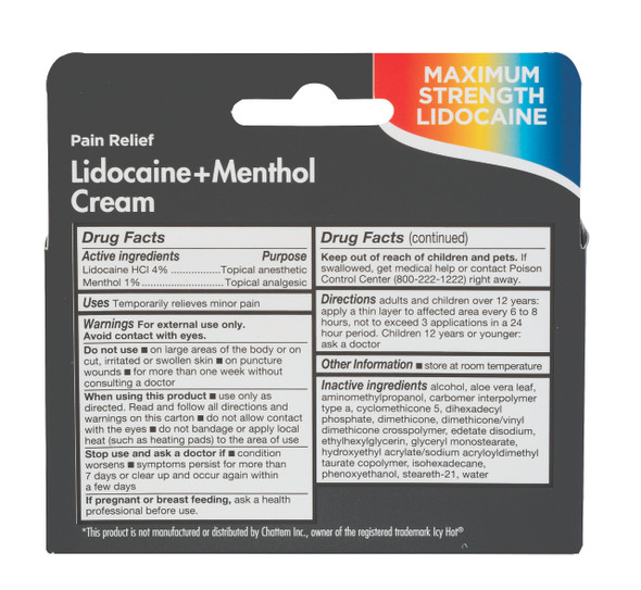 Veridian TheraCare Non-Greasy Lidocaine + Menthol Cream – MAXIMUM STRENGTH RELIEF , FAST-ACTING OTC LIDOCAINE 