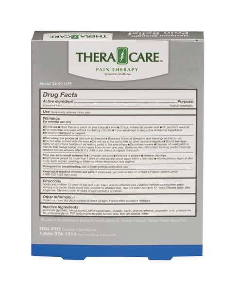 Veridian TheraCare Pain Relief 4% Lidocaine Patch – 6 COUNT PACK , MAXIMUM STRENGTH RELIEF 