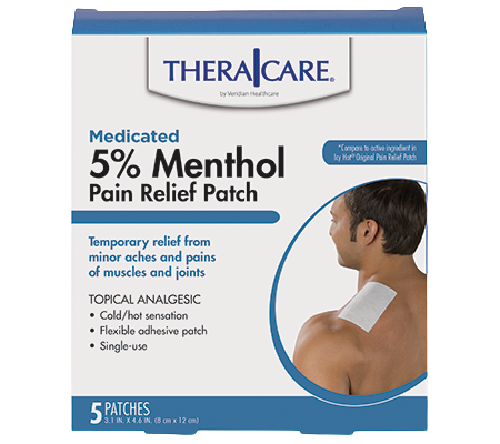 Veridian TheraCare Medicated Menthol Patch – MAXIMUM STRENGTH RELIEF , 5 COUNT PACK , NO-MESS APPLICATION 