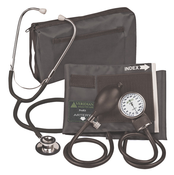Veridian ProKit Sphygmomanometer & Dual-Head Stethoscope Kit – COMPLETE DIAGNOSTIC KIT, Sold As Listed