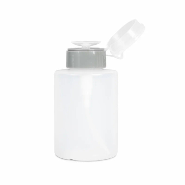 Dukal Alcohol Bottle 9 oz – Push-Down Dispenser, Locking Leak-Resistant Cap, Clear HDPE, 12/Box for Medical Use