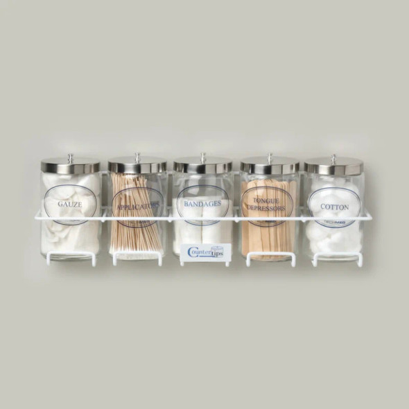 Dukal Glass Sundry Jars Blue – Flint Glass, Stainless Steel Lid, 7" x 4.25", 5/Case Medical Storage