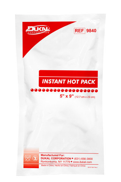 Dukal Instant Hot Pack 5"x9" – 30-Min Disposable Heat Therapy for Muscle Pain, Stiffness & Injuries
