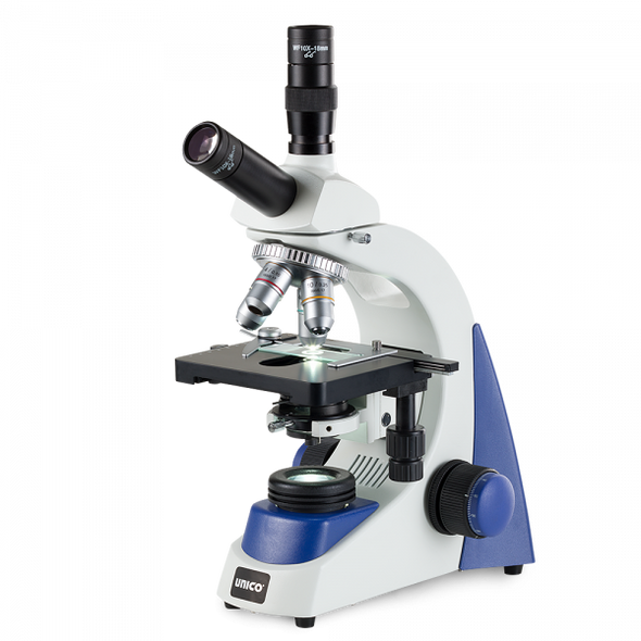 Unico Med/Vet Practice Microscope – Dual Head, Semi-Plan 4X/10X/40X/100X Objectives, LED Illumination Unico Med/Vet Practice Microscope – Dual Head, Semi-Plan 4X/10X/40X/100X Objectives, LED Illumination
