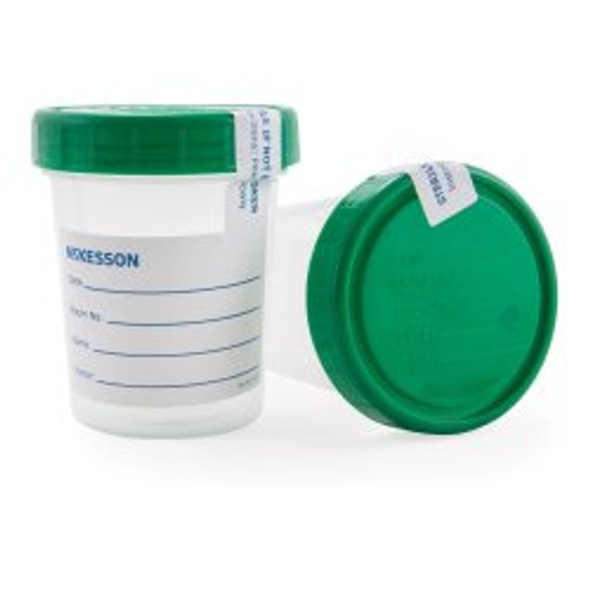 McKesson Specimen Container – 120 mL (4 oz.), Screw Cap, Sterile Inside Only, Polypropylene