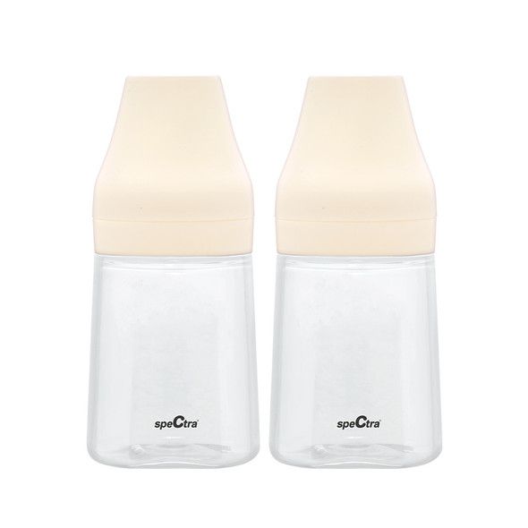 Spectra Wide Neck Breast Milk Bottles – Leak-Proof, BPA-Free, Fridge & Freezer Safe, 2 Pack (160mL, Easy Grip)