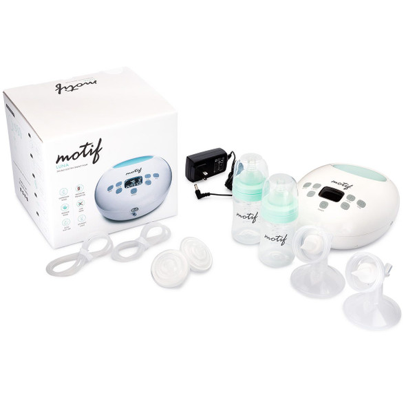 Motif Luna Double Electric Breast Pump – Battery or Plug‑in Portability with Hospital‑Strength Suction