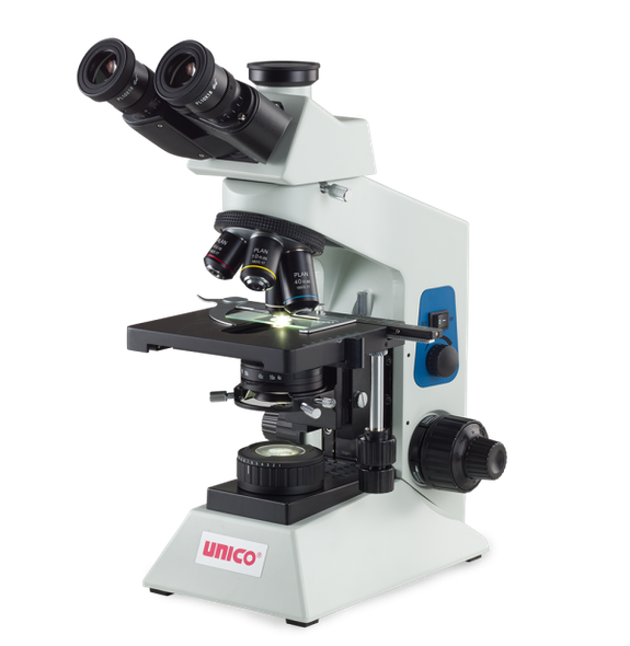 Unico Advanced G504T Trinocular Microscope – Siedentopf Head, Plan Achromat Objectives, 3W LED Illumination,