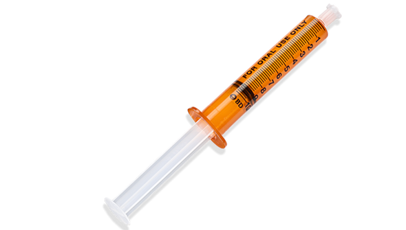 BD 10 mL Amber Oral Syringe – Slip Tip, Disposable, Single-Use, 100/Box, For Oral Medication and Enteral