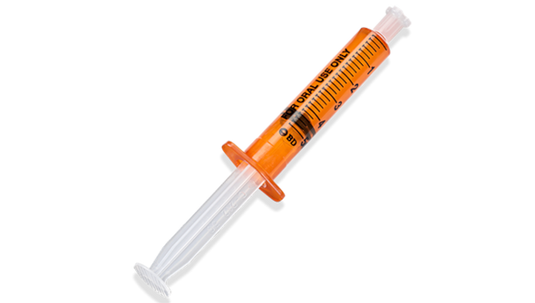 BD Amber Oral Syringe – 5 mL Capacity, Slip Tip, Disposable, Single-Use, 100/Box, For Oral Medication