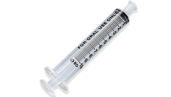 BD Clear Oral Syringe – 10 mL Fill Volume, Slip Tip, Disposable Single-Use, Shelfpack of 100, For Oral