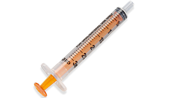 BD Univia Enteral Syringe – 3 mL Fill Volume, Slip Tip, Disposable, 100/box Packaging, Single-Use Design