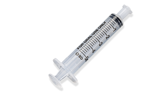 BD 5 mL Clear Oral Syringe – Slip Tip, Disposable, Single-Use, 100/Box, For Oral Medication and Enteral