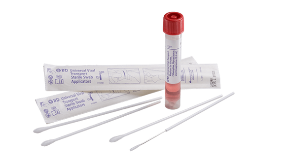 BD UVT 1 mL Collection Kit with Flexible Minitip Flocked Swab – Shelfpack 50, Universal Viral Transport