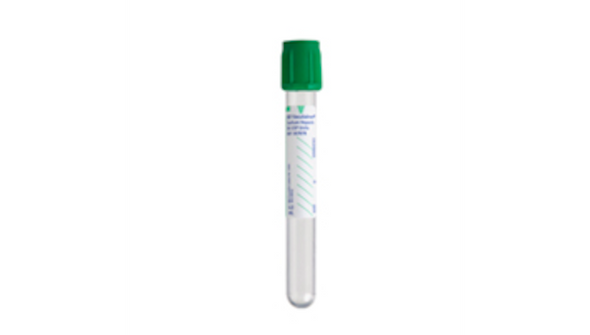 BD Vacutainer Heparin Tubes – 13x100 mm Size, 6 mL Draw Volume, BD Hemogard Closure, Green Top, Sterile