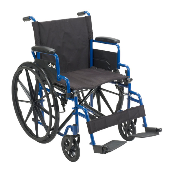 Drive Blue Streak Wheelchair, three-quarter view