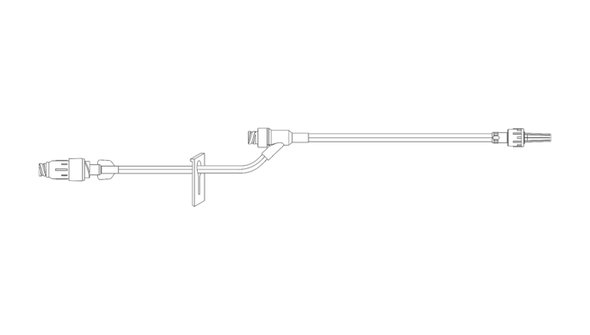 BD Maxplus Extension Set – Pressure Rated 325 psi, 7.5 in Length, Purple Striped Tubing, 1 mL Priming Volume