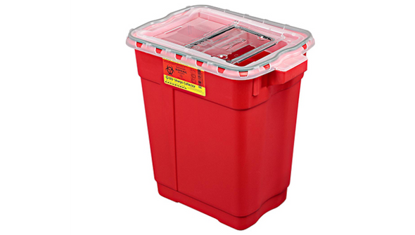 BD Large and Extra Large Sharps Container – 9 Gal Capacity, Slide Top with Gasket, Red, Secure Waste Disposal