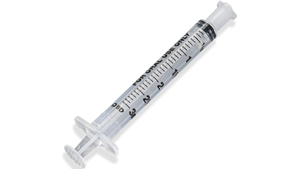 BD Clear Oral Syringe – 3 mL Fill Volume, Slip Tip, Disposable, Single-Use, 100/Box, For Oral Medication