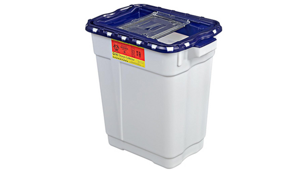 BD Pharmaceutical Sharps Container – 9 Gal Capacity, Slide Top with Gasket, Polypropylene Construction