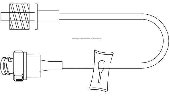 BD Q-Syte Needle-Free Connector with 15 cm Small Bore Extension Set – Spin Male Luer Lock, 0.25 mL Priming