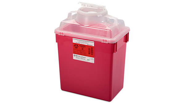 BD Recykleen Multiuse Nestable Sharps Container – 6 Gallon, Locking Hinge Cap, Polypropylene, 12.8 x 8.8 x