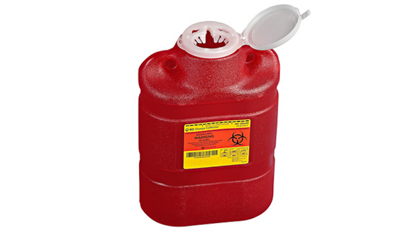 BD Multiuse One-Piece Sharps Container – 8.2 Qt Capacity, Hinge Cap with Petals, Polypropylene Construction