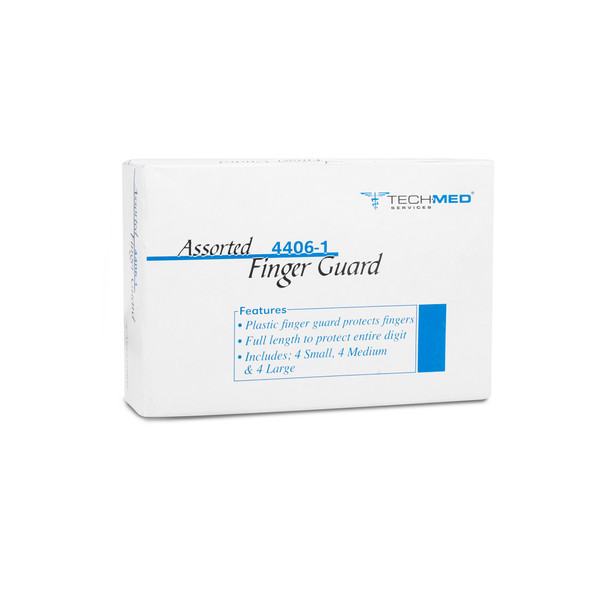 Dukal Plastic Finger Guard – Assorted Size, Disposable, Non-Sterile, 12 per Box, 0.27 lb Weight