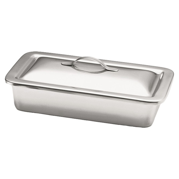 Dukal Tech-Med Stainless Steel Instrument Tray with Strap Handle Cover – 18/8 Stainless Steel, 8-7/8 x 5 x 2