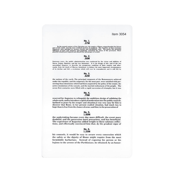 Dukal Tech-Med Plastic Jaeger Eye Test Chart – 4 3/4 x 7 in, Durable Laminated Design, 0.025 lb, 1/EA