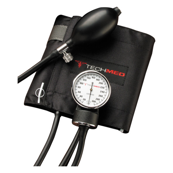 Dukal Tech-Med Adult Sphygmomanometer – Large Size, Black Nylon Cuff, 0.83 lb, 1/BX Packaging