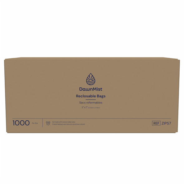 Dukal DawnMist Reclosable Bags – 5 x 7 in, Clear, 3 MIL Thickness, 1000/BX Packaging, 5.445 lb Weight