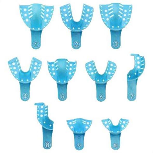 Dukal Unipack Blu-Tray Impression Trays – Perforated, Small Lower, Rigid Plastic, 12/BG, 10 BGs/CS