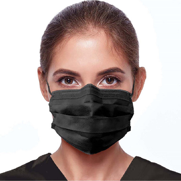 Dukal Unipack ASTM Level 3 Face Mask – 4-Layer Black Mask, Superior Breathability, 50/BX, Non-Sterile