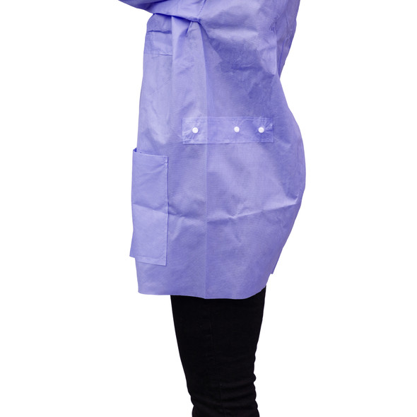 Dukal Unipack FitMe Lab Jacket – Large, Lavender, Premium SMS Material, Adjustable Waistband