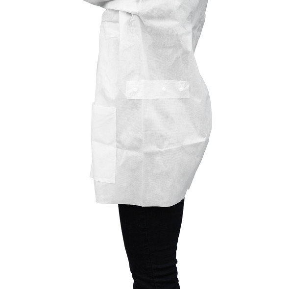 Dukal Unipack Fitme Lab Jacket – Large, White, Premium SMS Material, Adjustable Waistband – brand_name Unipack