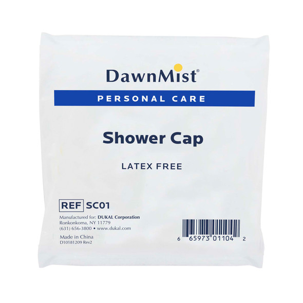Dukal DawnMist Shower Cap – Clear Plastic, Individually Packaged, 1/BG, 200 BG/BX, 10 BX/CS