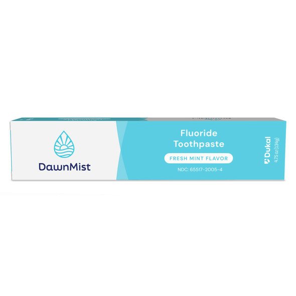Dukal DawnMist Fluoride Toothpaste – 4.75 oz Tube, Pleasant Mint Taste, Gentle for Sensitive Users