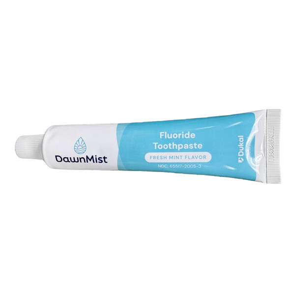 Dukal DawnMist Fluoride Toothpaste – 2.75 oz Tube, Pleasant Mint Flavor, 144 per Case, Non-Sterile, 27.99 lb