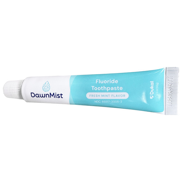 Dukal DawnMist Fluoride Toothpaste – 1.5 oz Tube, Pleasant Mint Taste, Gentle for Sensitive Users