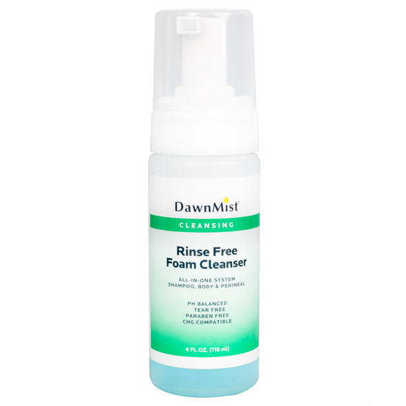 Dukal Rinse Free Foam Cleanser – 4 oz Size, No – Rinse Formula, CHG Compatible, Aloe Enriched